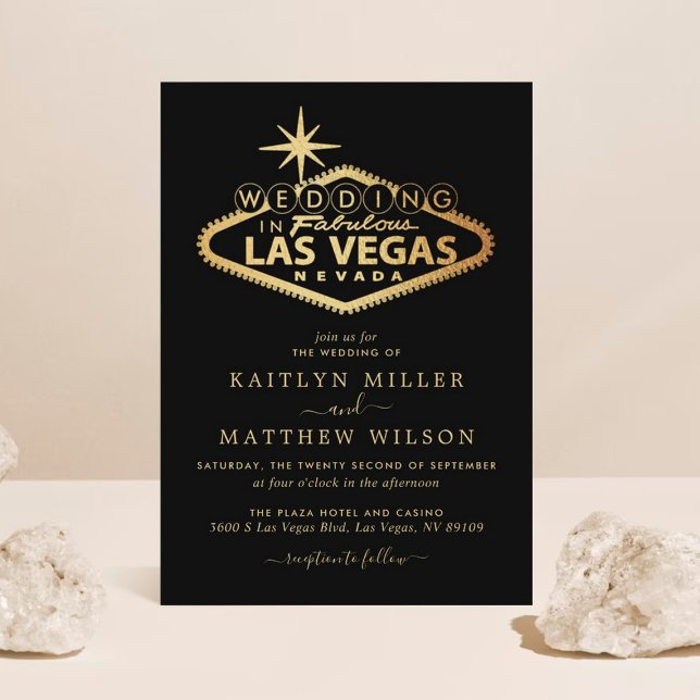Invitation Elégant Las Vegas Destination Mariage (Créateur téléchargé)