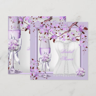 Invitation Élégant Lavande Violet Lilac Fête de Mariage 4b