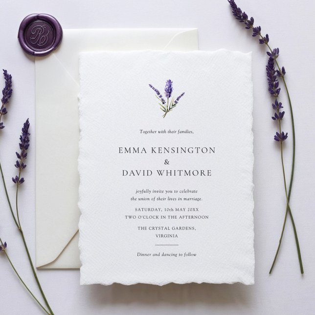 Invitation Élégant Lavender Chic Minimaliste Mariage (Créateur téléchargé)