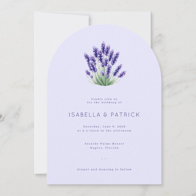 Invitation Elegant Lavender Floral Bouquet (Devant)