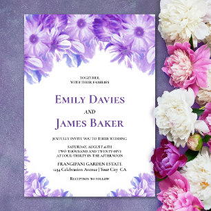 Invitation Élégant Lavender Floral Mariage
