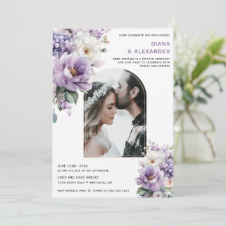 Invitation Elegant Lavender Floral Reception Only |