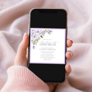 Invitation Élégant Lavender Lavender Floral Bridal Luncheon