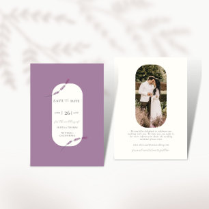 Invitation Elegant Lavender Plant Photo Wedding Save the Date