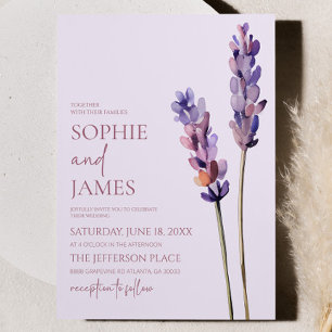 Invitation Élégant Lavender Plante de branche Mariage de fleu