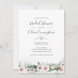 Invitation Élégant Lavis Floral Aquarelle Enterrement de Vie
