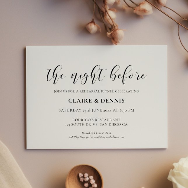 Invitation Élégant Le dîner de répétition de la veille (Créateur téléchargé)