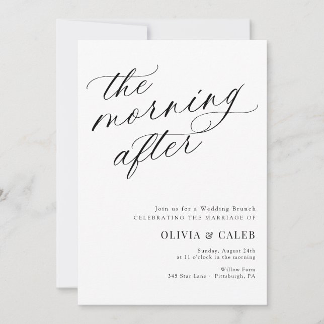 Invitation Élégant Le Matin Après Brunch Mariage (Devant)