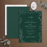 Invitation Elegant Leaf Emerald Green Monogram Wedding<br><div class="desc">Say “I do” to your perfect dream wedding Invitation! Introducing the Emerald Green minimal leaf monogram wedding Invitation--an online exclusive and one of our most treasured designs. This modern take on classic elegance is sure to make a statement your guests won't soon forget. The invitation features an intricate leafy line...</div>
