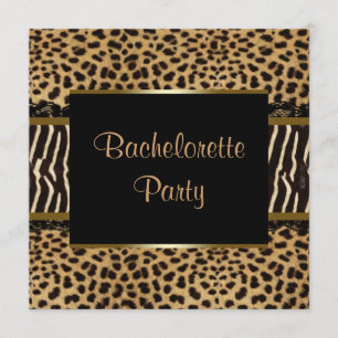 Invitation Élégant Leopard Zebra Bachelorette Party