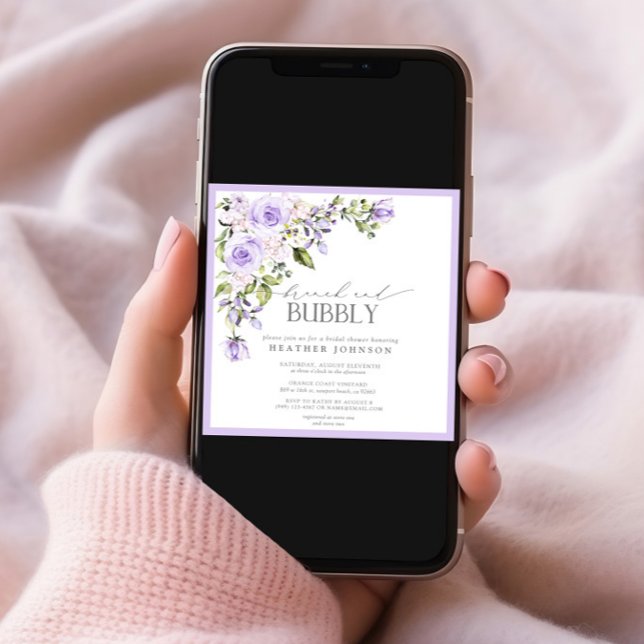 Invitation Elegant Lilac Floral Brunch & Bubbly Bridal Shower (Créateur téléchargé)