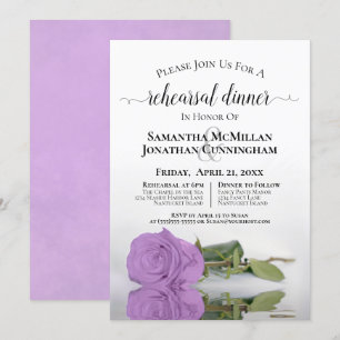 Invitation Élégant Lilac Purple Rose Dîner de répétition Mari