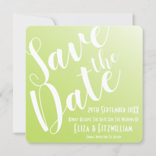 Invitation Élégant Lime Green Ombre Enregistrer La Date