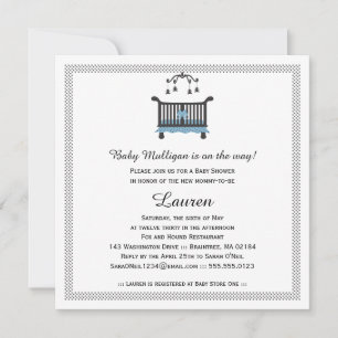 Invitation Élégant lit Baby shower