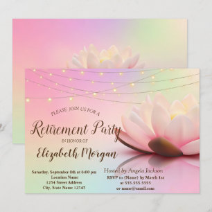 Invitation Élégant Lotus String Lights Retraite Party