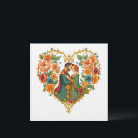 Invitation Elegant  Love Heart<br><div class="desc">This elegant romantic illustration features a medieval-style couple embraced inside a beautifully ornate floral heart frame. Perfect for wedding gifts, anniversary presents, Valentine’s Day items, greeting cards, and romantic home décor. The rich details, vintage colors, and hand-painted texture make this design feel timeless, warm, and full of emotion. Ideal for...</div>