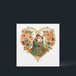 Invitation Elegant  Love Heart<br><div class="desc">This elegant romantic illustration features a medieval-style couple embraced inside a beautifully ornate floral heart frame. Perfect for wedding gifts, anniversary presents, Valentine’s Day items, greeting cards, and romantic home décor. The rich details, vintage colors, and hand-painted texture make this design feel timeless, warm, and full of emotion. Ideal for...</div>