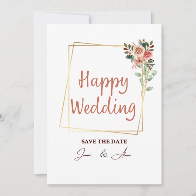 Invitation Élégant Lumière Brown Photo Collage Mariage Invita (Devant)