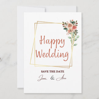 Invitation Élégant Lumière Brown Photo Collage Mariage Invita