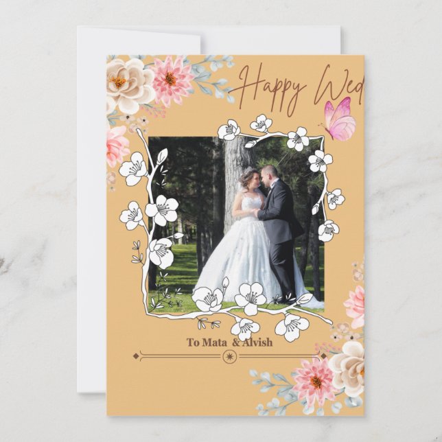 Invitation Élégant Lumière Brown Photo Collage Mariage Invita (Devant)