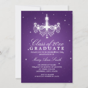 Invitation Élégant lustre de classe de la fête des diplômés v