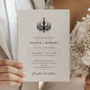 Invitation Élégant Lustre Minimaliste de Mariage