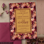 Invitation Elégant Luxe Bourgogne Gold Floral Wedding Invitat<br><div class="desc">✅ Pour les articles correspondants chercher #190W dans mes collections ✅ Célébrez votre journée spéciale avec ce faire-part de mariage d'aquarelle de luxe avec bordeaux, rougissement, marron, et roses rouges profondes accentuées d'élégants feuilles d'or. L'agencement floral intemporel mêle des tons sombres romantiques avec de riches teintes marsala et merlot, créant...</div>