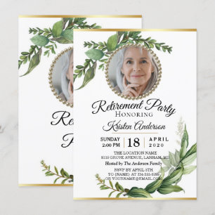 Invitation Elégant Luxe Eucalyptus Retraite Party