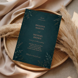 Invitation Élégant Luxueux Botanique Sombre