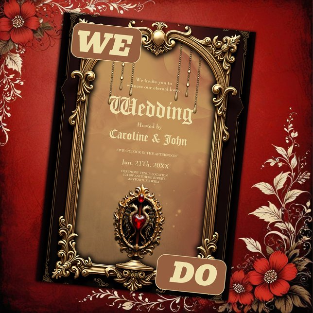 Invitation Élégant luxueux emblème du coeur. (Créateur téléchargé)