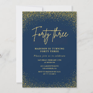 Invitation Elegant Luxury Navy Gold Parties scintillant 43e a
