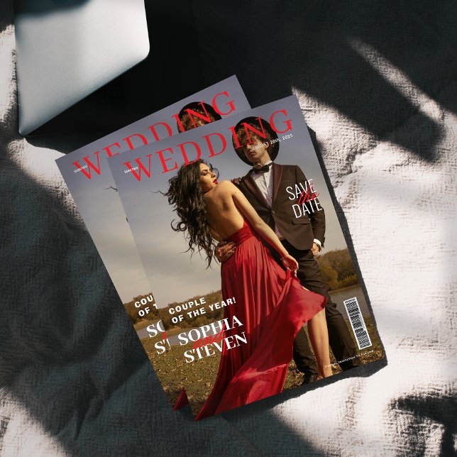 Invitation Élégant Magazine Mariage Enregistrer La Date (Créateur téléchargé)