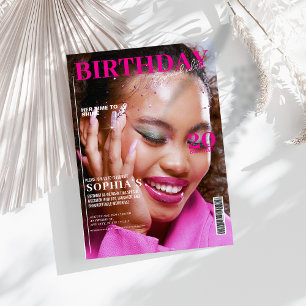 Invitation Élégant magazine rose couverture 30e anniversaire