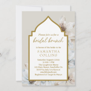 Invitation Élégant Magnolia Beige clair Fleurs Brunch nuptial