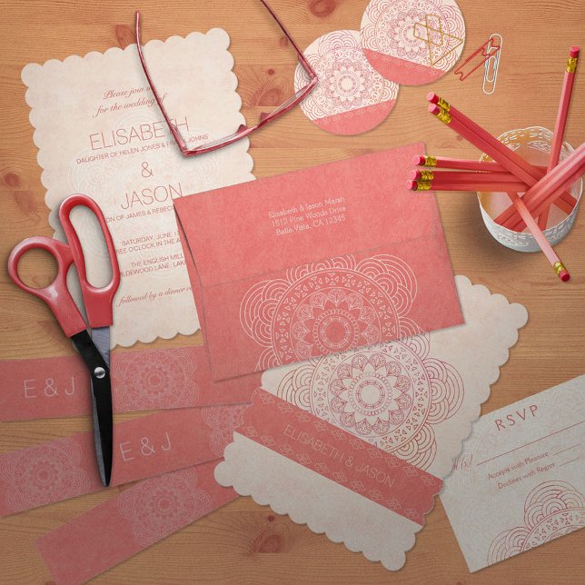 Invitation Élégant Mandala Boho Chic Mariage (Créateur téléchargé)