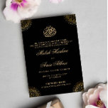 Invitation Elégant Mandala d'or Noir musulman mariage musulma<br><div class="desc">Elégant Mandala d'or Noir musulman mariage musulman</div>