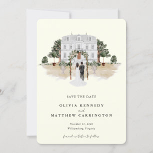 Invitation Elégant Manoir De Pays   Enregistrer la date