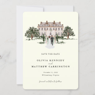 Invitation Elégant Manoir De Pays   Ranch Photo Enregistrer l