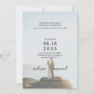 Invitation Élégant Mariage 2 Vellum Photo Overlay