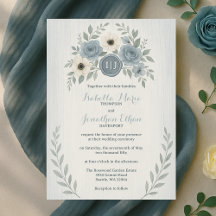 Élégant mariage à la cire bleue poussiéreuse flora