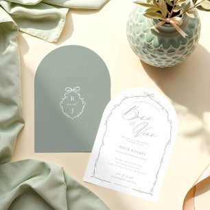 Invitation Elégant Mariage à main et à ruban