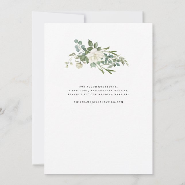 Invitation Élégant mariage aquarelle de verdure d'eucalyptus  (Dos)