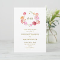Elégant Mariage Aquarelle Ranunculus Floral Rose