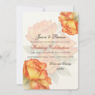 Invitation Elégant Mariage Aquarelle Rose Pétales Pastel