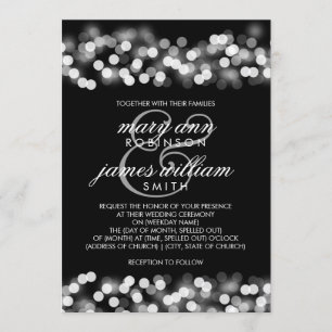 Invitation Elégant Mariage Argent Hollywood Glam
