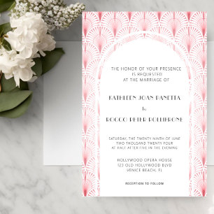 Invitation Élégant Mariage Art Déco