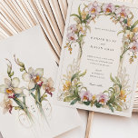 Invitation Elégant Mariage Art Nouveau orchidée<br><div class="desc">Ce luxueux ensemble de faire-part de mariage présente un élégant design Art Nouveau orné de motifs complexes d'orchidées. L'avant de l'invitation encadre magnifiquement les détails mariages avec un feuillage vert luxuriant et des orchidées délicates dans les tons rose, crème et jaune, dressés contre un arrière - plan blanc classique. L'arrière...</div>