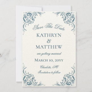 Invitation Élégant Mariage Baroque Décoratif Enregistrer La D