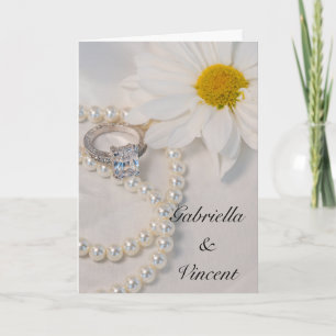 Invitation Élégant Mariage blanc de marguerite