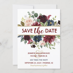 Invitation Élégant Mariage Bohème Enregistrer la Date